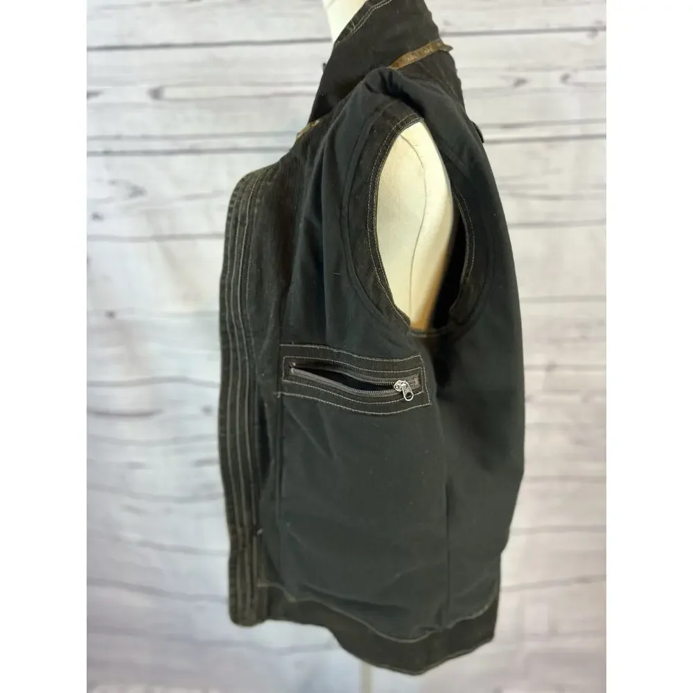 Kuhl Burr Vest Mens Medium Patina Dye Canvas Rugged Workwear Outdoor Zip Pockets - Picture 8 of 8